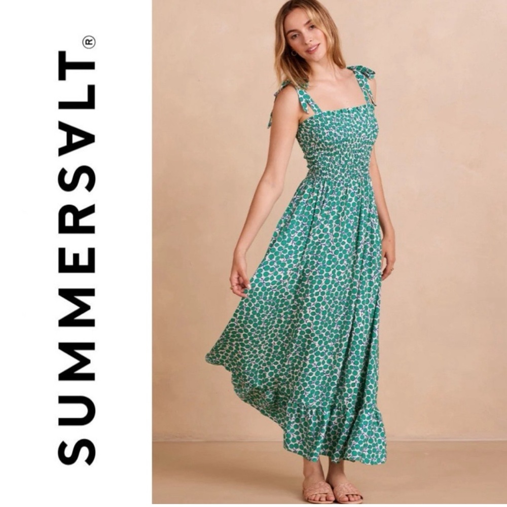 NWT Summersalt Silky Luxe smocked maxi dress